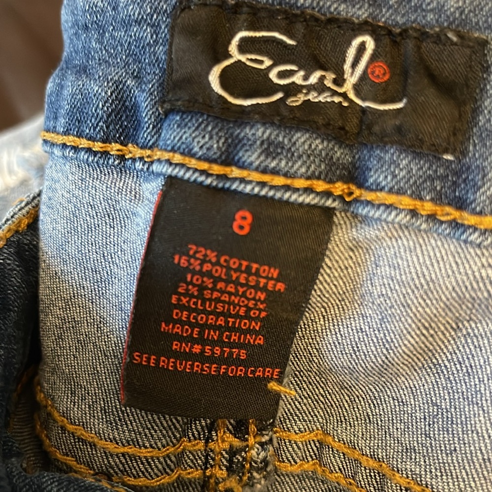 Earl Jeans Embroidered Ankle Skinny Denim Jeans Pant Sz 8 - Picture 4 of 17